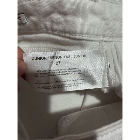 William Rast Womens Cut Off Distressed High Rise White Shorts Stretch Size 27 - Picture 3 of 11
